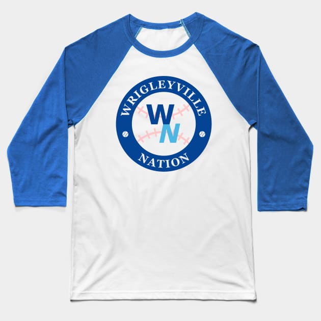 Wrigleyville Nation Logo Baseball T-Shirt by Wrigleyville Nation